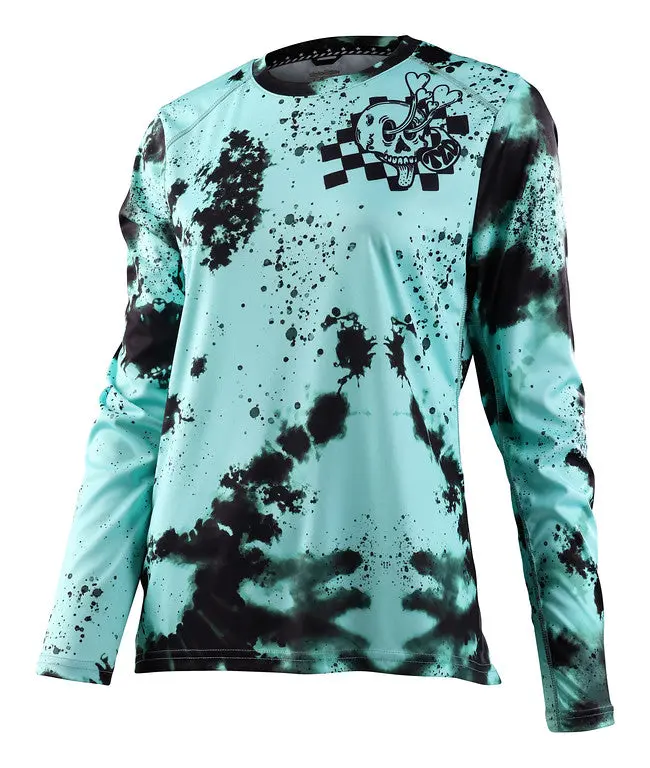 Troy Lee Designs Lilium Short Sleeve Mtb Jersey - Womens - Micayla Gatto - Mist 1