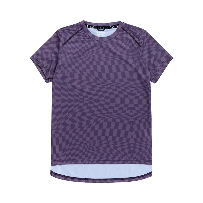 Troy Lee Designs Lilium Short Sleeve Mtb Jersey - Womens - Twisted Checkers - Deep Purple 1