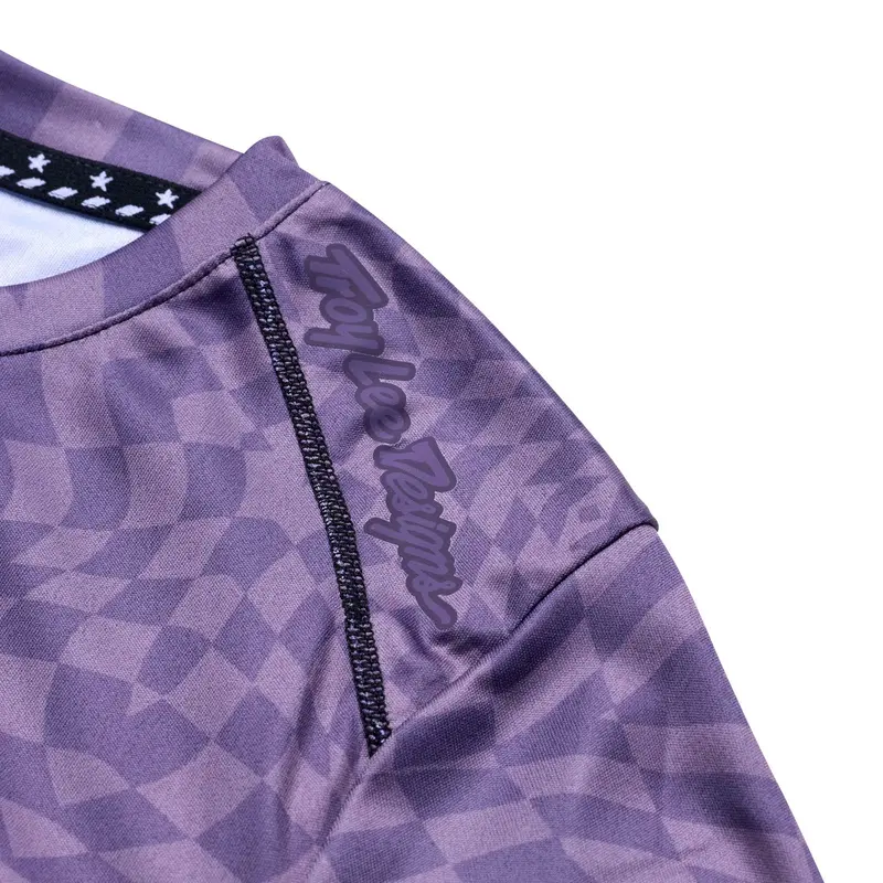 Troy Lee Designs Lilium Short Sleeve Mtb Jersey - Womens - Twisted Checkers - Deep Purple 3