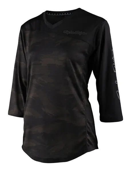 Troy Lee Designs Mischief 3/4 Sleeve Mtb Jersey - Womens - Brushed Camo - Army 1