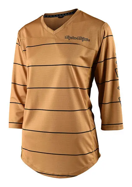 Troy Lee Designs Mischief 3/4 Sleeve Mtb Jersey - Womens - Pinstripe - Honey 1