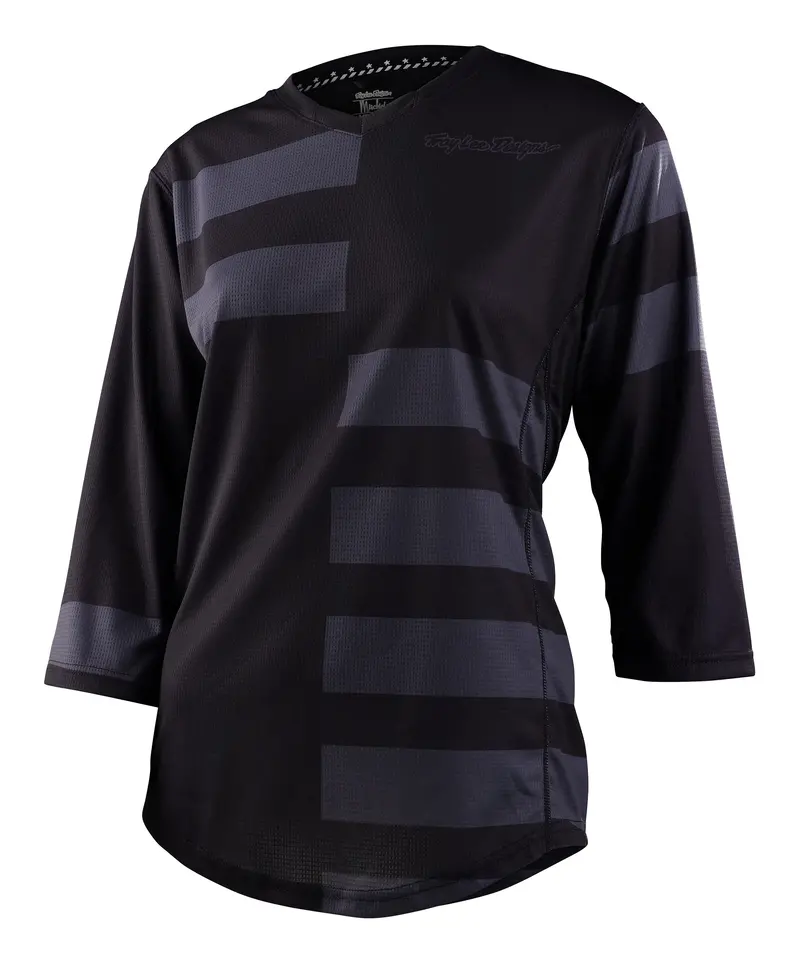 Troy Lee Designs Mischief 3/4 Sleeve Mtb Jersey - Womens - Split Stripe - Black 1