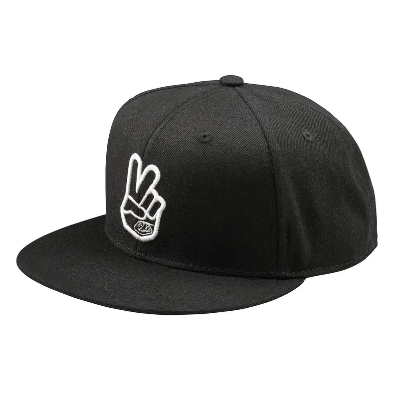 Troy Lee Designs Peace Flat Bill Snapback Hat - Black 1