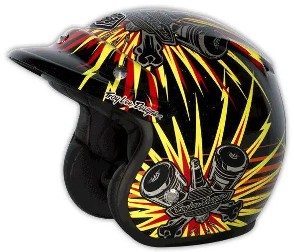 Troy Lee Designs Piston Full Face Helmet - Black-Yellow 1