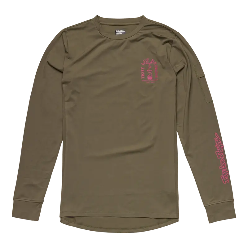 Troy Lee Designs Ride Tee - Youth - Fangs - Olive 1