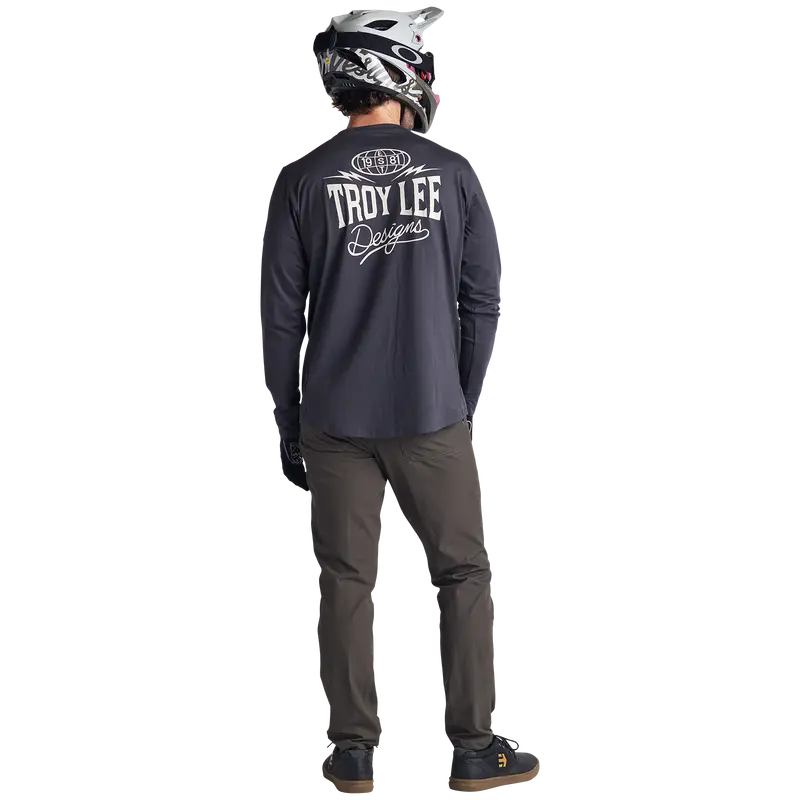 Troy Lee Designs Ruckus Long Sleeve Ride Tee - Bolts - Carbon 3