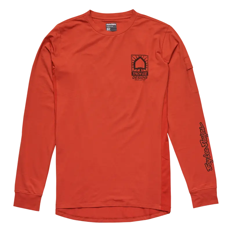 Troy Lee Designs Ruckus Long Sleeve Ride Tee - Bolts - Create To Destroy - Brick 1