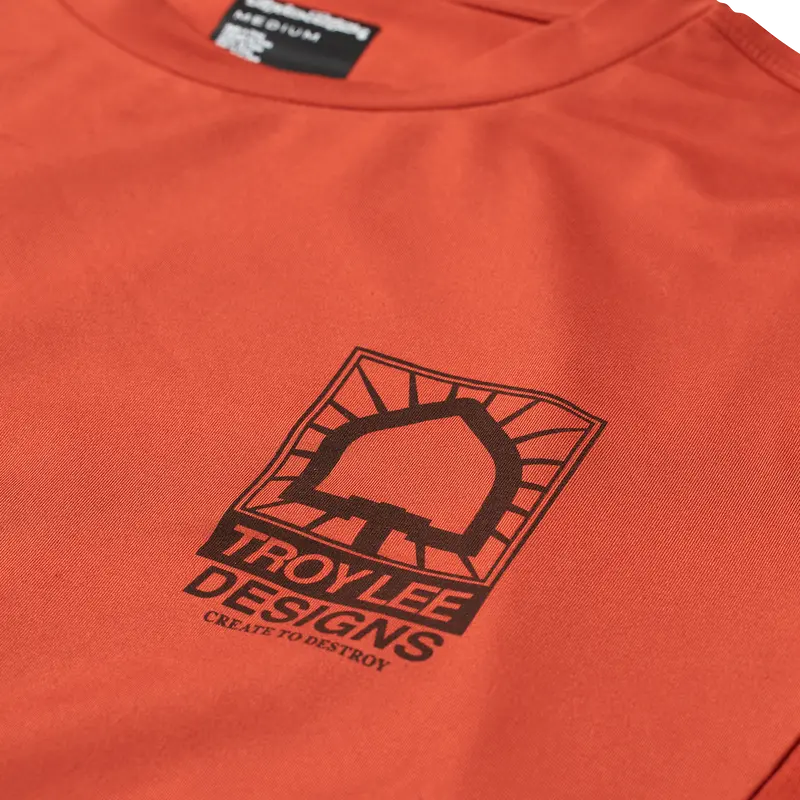 Troy Lee Designs Ruckus Long Sleeve Ride Tee - Bolts - Create To Destroy - Brick 2