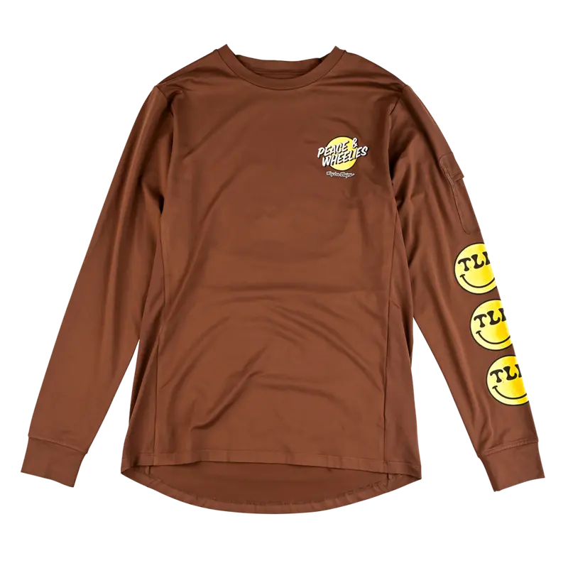 Troy Lee Designs Ruckus Long Sleeve Ride Tee - Wheelies - Chocolate 1