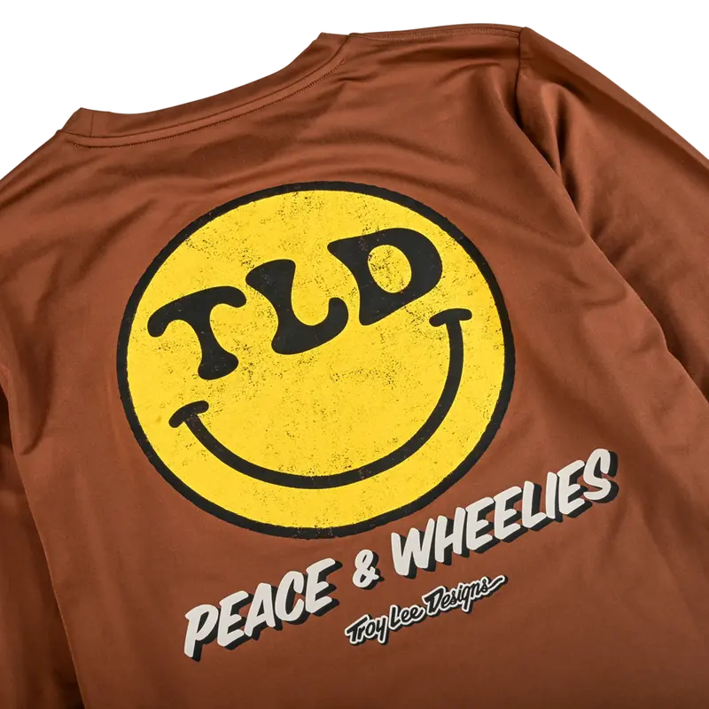 Troy Lee Designs Ruckus Long Sleeve Ride Tee - Wheelies - Chocolate 4