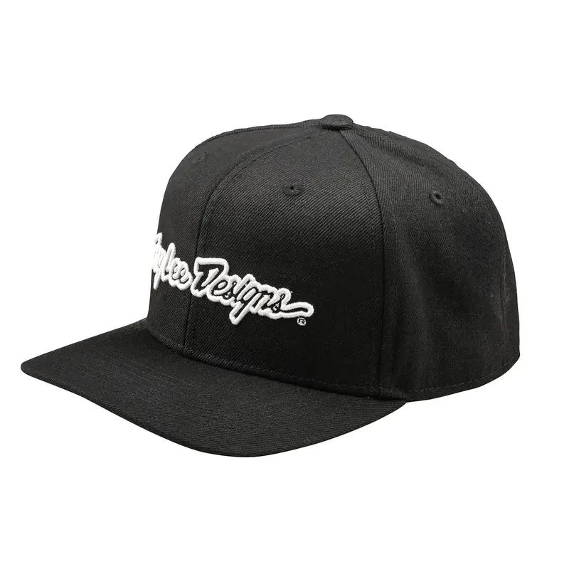 Troy Lee Designs Signature Curved Snapback Hat - Black 1