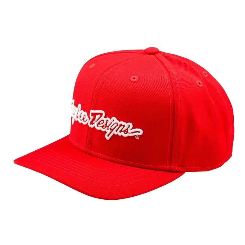 Troy Lee Designs Signature Curved Snapback Hat - Team Red 1