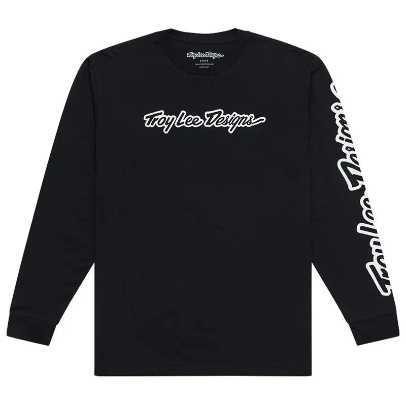 Troy Lee Designs Signature Long Sleeve Tee - Black 1