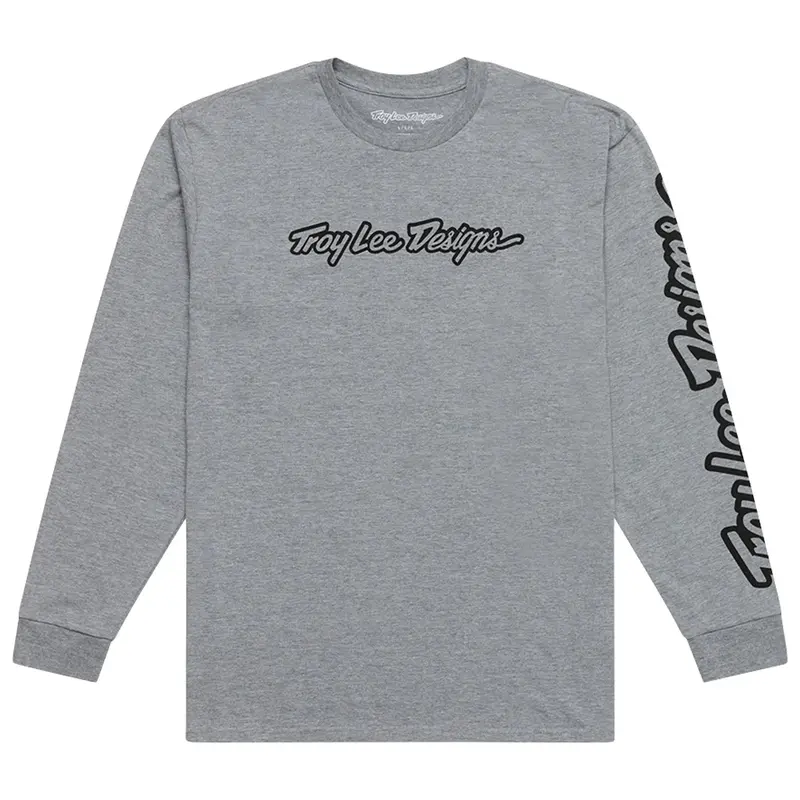 Troy Lee Designs Signature Long Sleeve Tee - Gray Heather 1