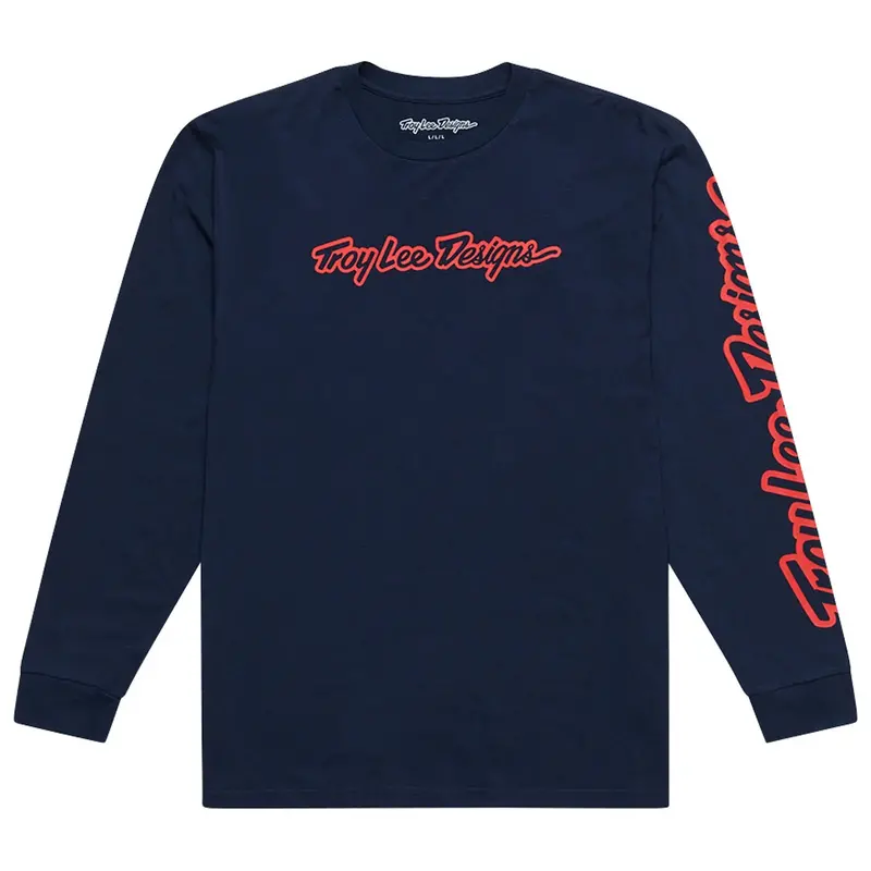 Troy Lee Designs Signature Long Sleeve Tee - Navy 1