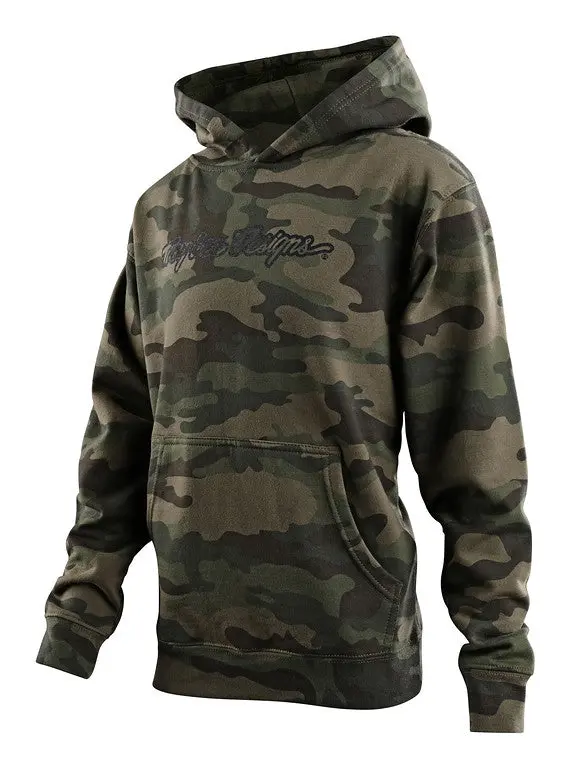 Troy Lee Designs Signature Pullover Hoodie - Youth - Camo Green 1