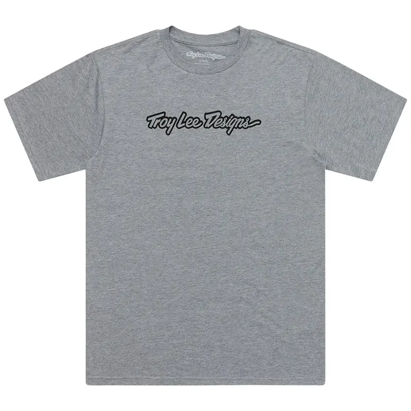 Troy Lee Designs Signature Short Sleeve Tee - Gray Heather 1