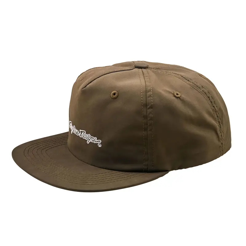 Troy Lee Designs Signature Unstructured Snapback Hat - Olive Canvas 1