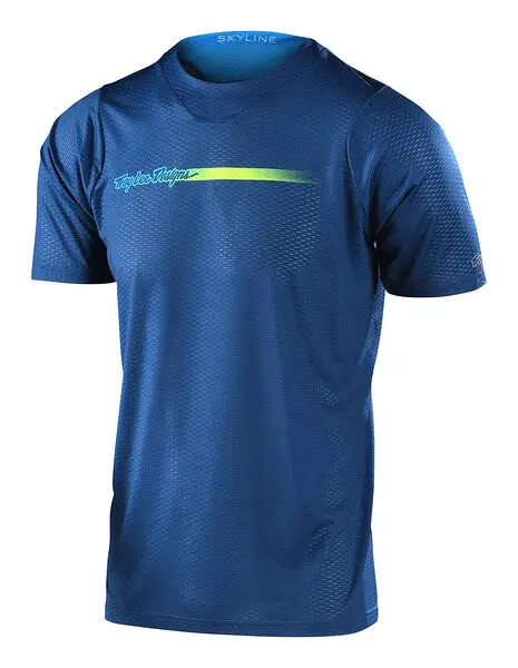 Troy Lee Designs Skyline Air Short Sleeve Mtb Jersey - Channel - Dark Slate Blue - 2022 1