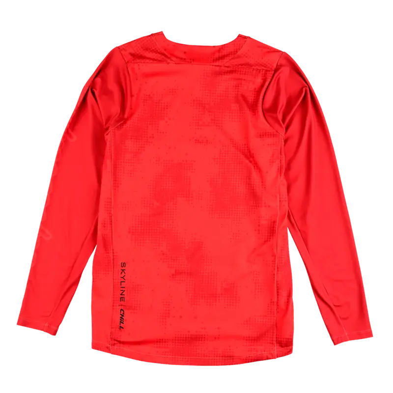 Troy Lee Designs Skyline Chill Long Sleeve Mtb Jersey - Scattered - Fire Orange 2