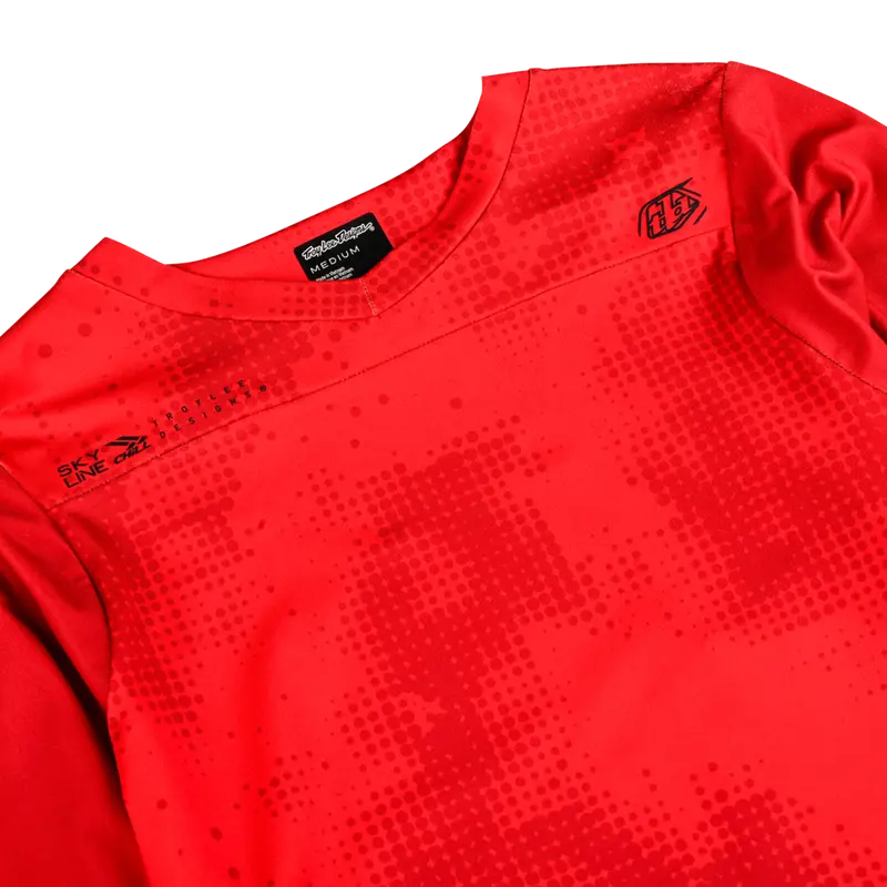 Troy Lee Designs Skyline Chill Long Sleeve Mtb Jersey - Scattered - Fire Orange 3