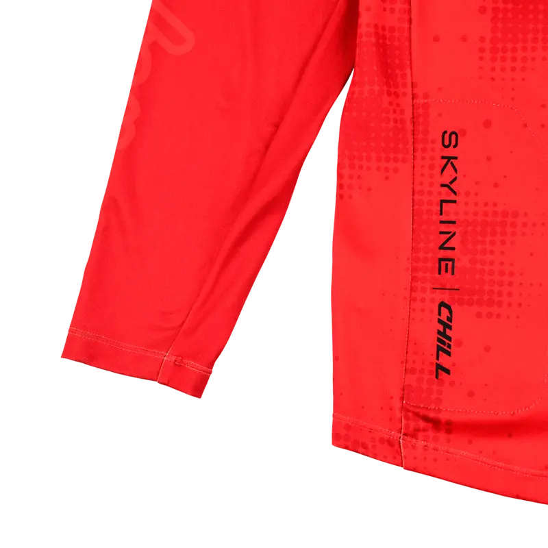 Troy Lee Designs Skyline Chill Long Sleeve Mtb Jersey - Scattered - Fire Orange 4