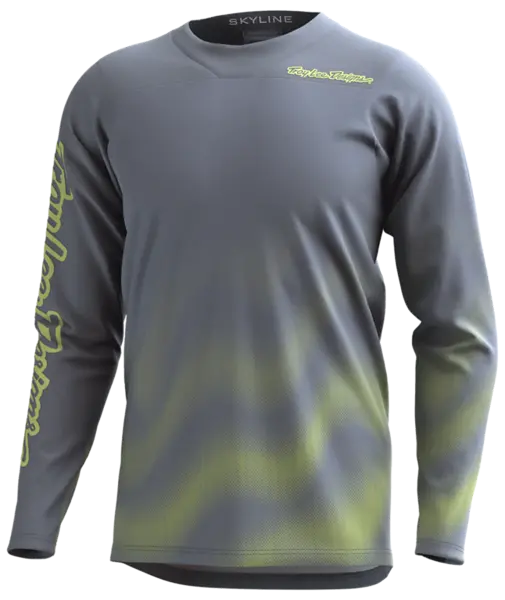 Troy Lee Designs Skyline Chill Long Sleeve Mtb Jersey - Waves - Light Gray 1