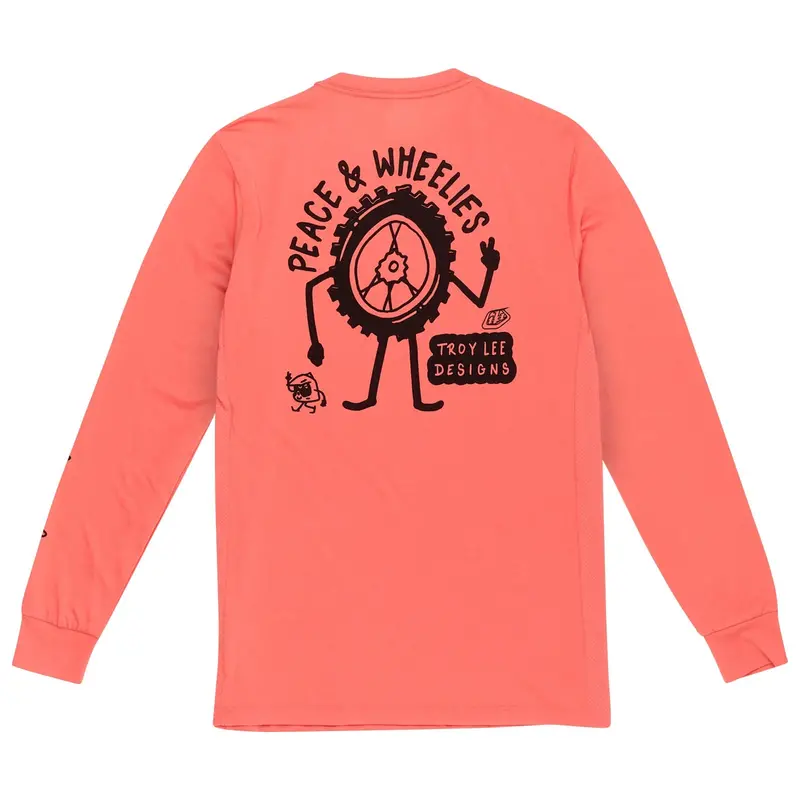 Troy Lee Designs Skyline Long Sleeve Ride Tee - P&W - Melon 2