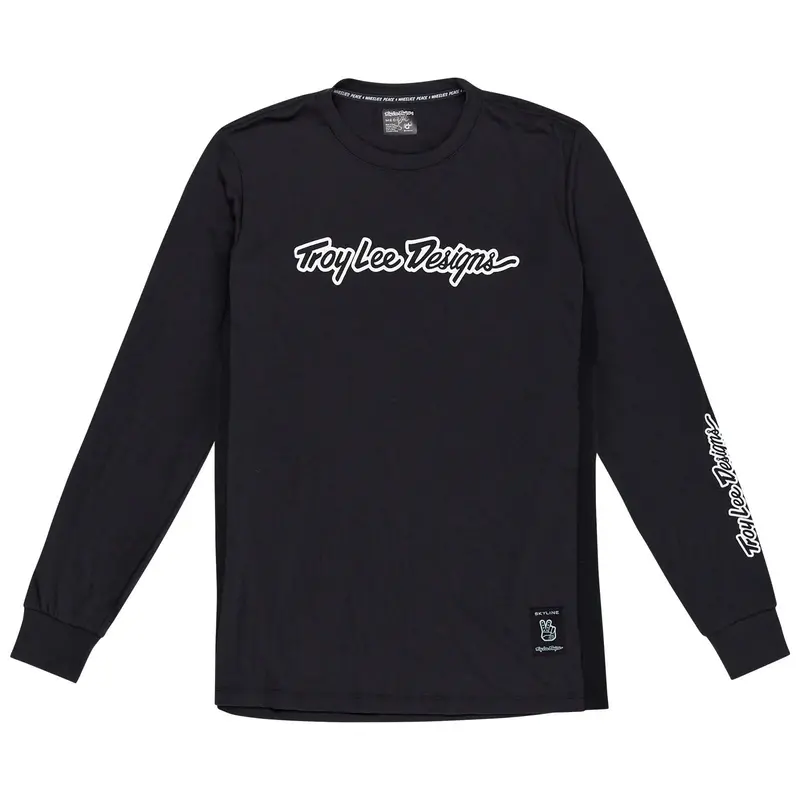 Troy Lee Designs Skyline Long Sleeve Ride Tee - Signature - Black 1