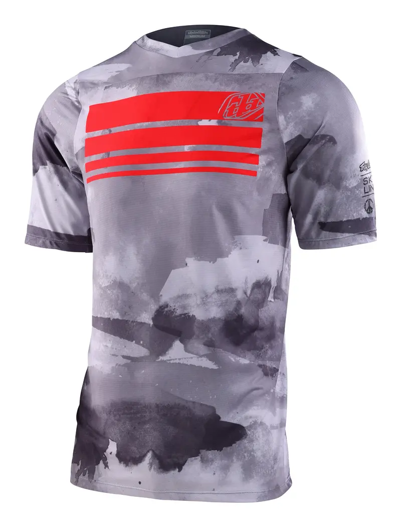 Troy Lee Designs Skyline Short Sleeve Mtb Jersey - Blocks - Cement - 2023 1