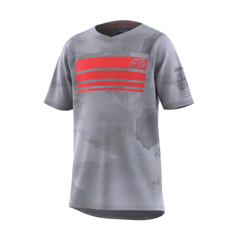 Troy Lee Designs Skyline Short Sleeve Mtb Jersey - Blocks - Youth - Cement - 2023 1
