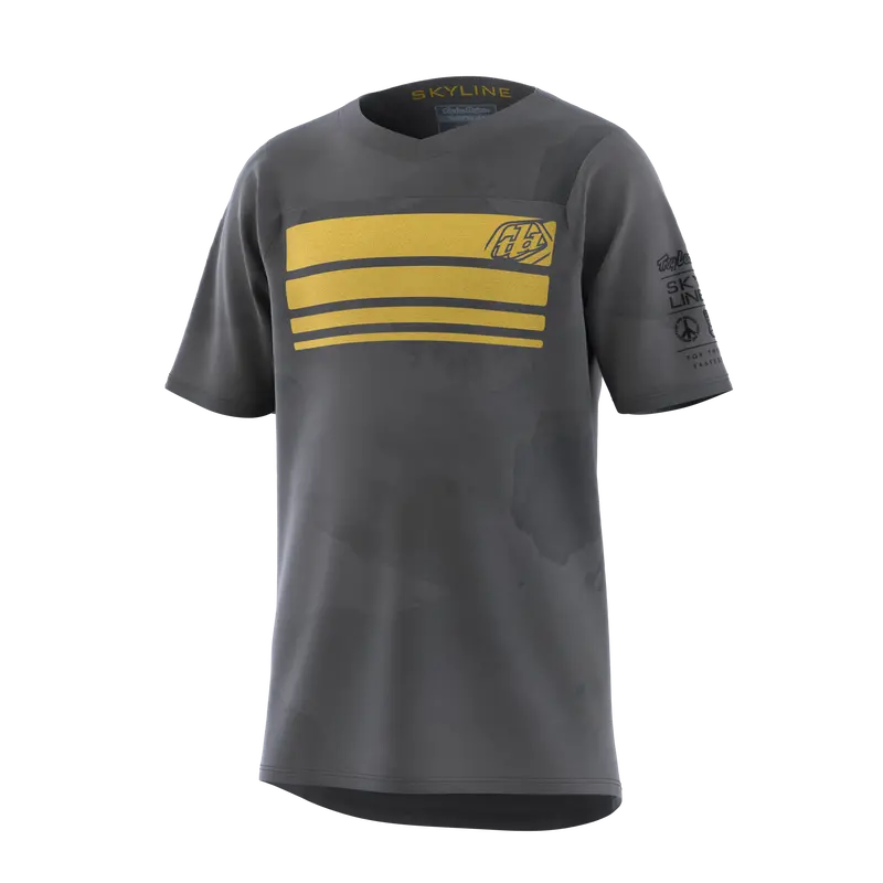 Troy Lee Designs Skyline Short Sleeve Mtb Jersey - Blocks - Youth - Charcoal - 2023 1
