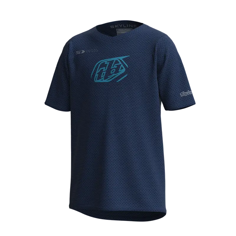 Troy Lee Designs Skyline Short Sleeve Mtb Jersey - Iconic - Youth - Navy 1