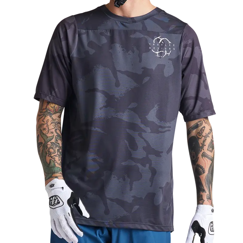 Troy Lee Designs Skyline Short Sleeve Mtb Jersey - Shadow Camo - Carbon 2