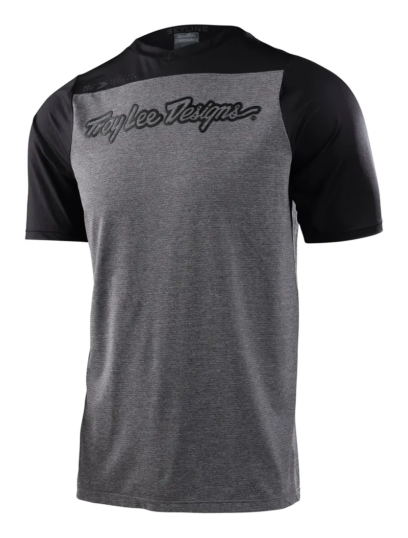 Troy Lee Designs Skyline Short Sleeve Mtb Jersey - Signature - Heather Gray-Black 1