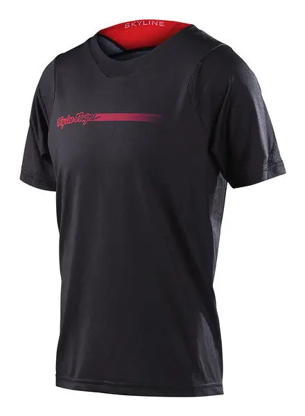 Troy Lee Designs Skyline Short Sleeve Mtb Jersey - Youth - Channel - Carbon 1
