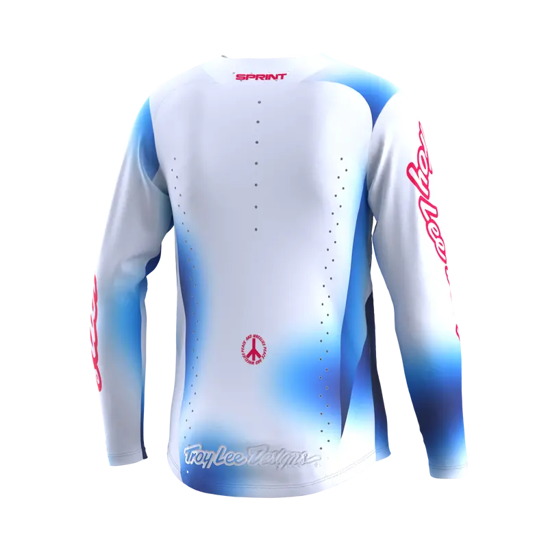 Troy Lee Designs Sprint Long Sleeve Mtb Jersey - Lucid - Youth - Blue - 2023 2