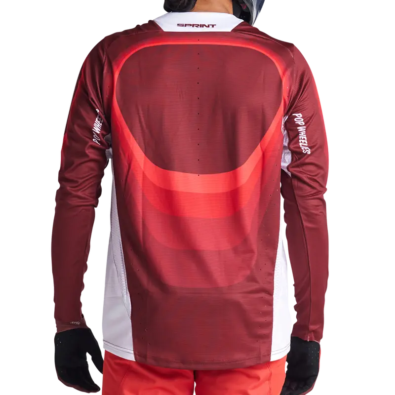 Troy Lee Designs Sprint Long Sleeve Mtb Jersey - Reverb - Race Red 3