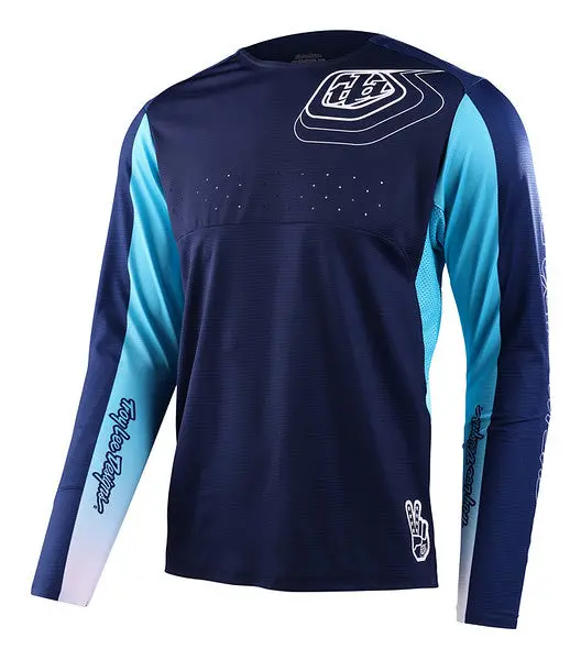 Troy Lee Designs Sprint Long Sleeve Mtb Jersey - Richter - Navy - 2023 1