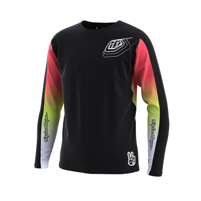Troy Lee Designs Sprint Long Sleeve Mtb Jersey - Richter - Youth - Black - 2023 1