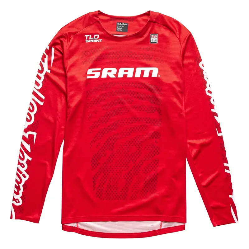 Troy Lee Designs Sprint Long Sleeve Mtb Jersey - Sram Shifted - Fiery Red 1