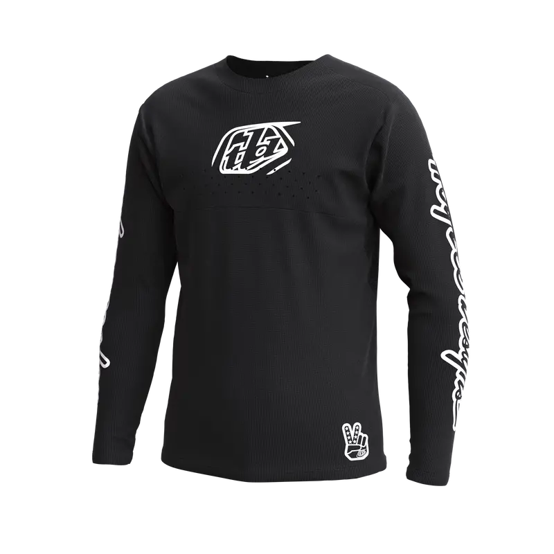 Troy Lee Designs Sprint Long Sleeve Mtb Jersey - Youth - Icon - Black 1