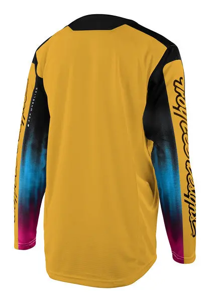 Troy Lee Designs Sprint Long Sleeve Mtb Jersey - Youth - Jet Fuel - Golden - 2022 2