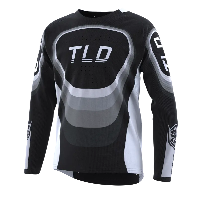 Troy Lee Designs Sprint Long Sleeve Mtb Jersey - Youth - Reverb - Black 1