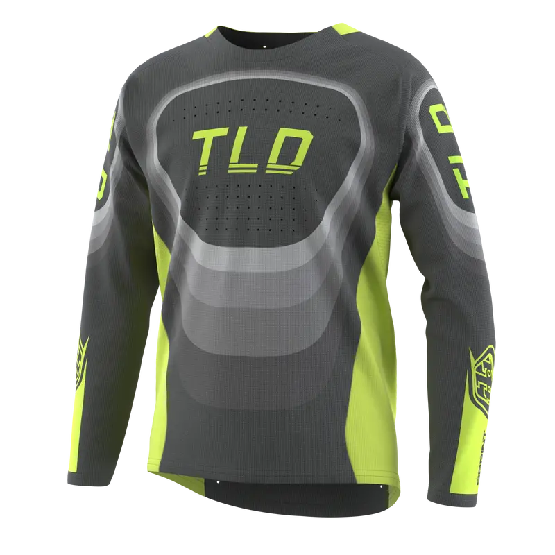 Troy Lee Designs Sprint Long Sleeve Mtb Jersey - Youth - Reverb - Charcoal 1