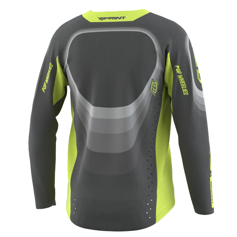 Troy Lee Designs Sprint Long Sleeve Mtb Jersey - Youth - Reverb - Charcoal 2