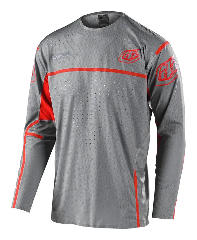 Troy Lee Designs Sprint Ultra Long Sleeve Mtb Jersey - Lines - Gray-Rocket Pink - 2022 1