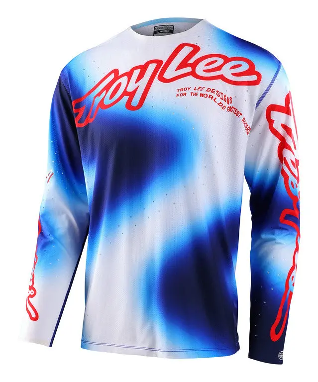 Troy Lee Designs Sprint Ultra Long Sleeve Mtb Jersey - Lucid - White-Blue - 2023 1