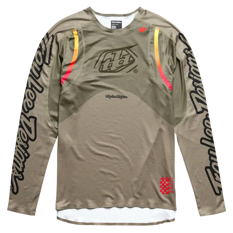 Troy Lee Designs Sprint Ultra Long Sleeve Mtb Jersey - Pinned - Olive 1