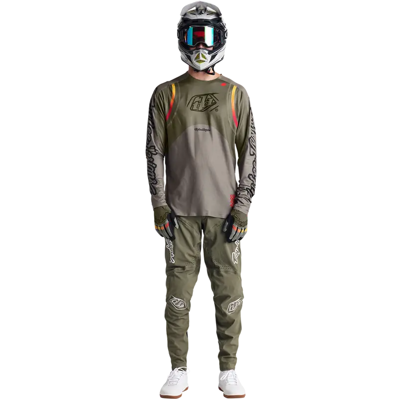 Troy Lee Designs Sprint Ultra Long Sleeve Mtb Jersey - Pinned - Olive 2